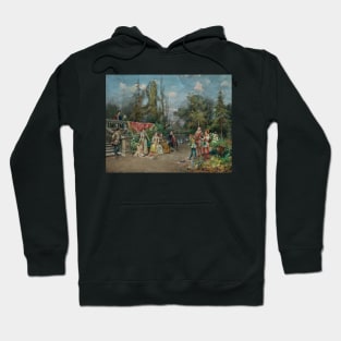 Venetian Court, Minstrel Scene by Cesare Agostino Detti Hoodie